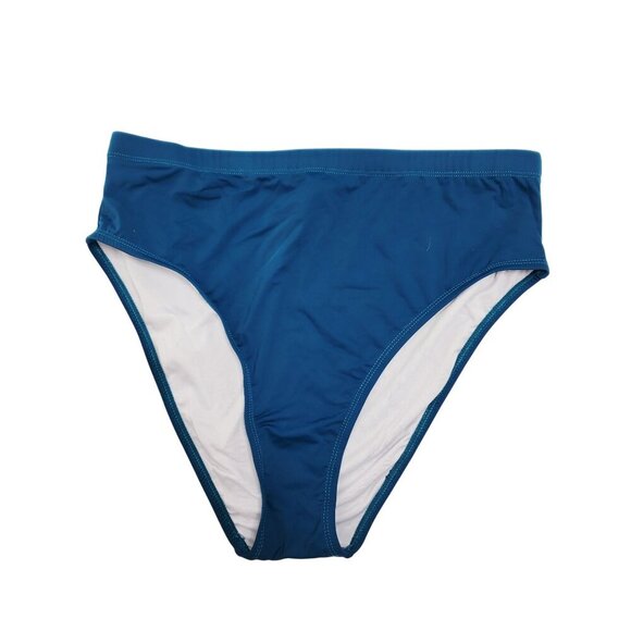 Two-Piece Blue Bikini Set With Scoop Neck Top High-Waist Bottoms Womens Size L - Picture 5 of 5